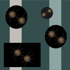 Asteroids, stars, abstract composition. Avant-garde art. Modern. Contemporary trendy vector illustration