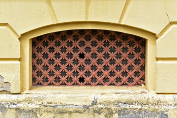 Decorative basement grid on facade in Petropolis, Rio de Janeiro, Brazil