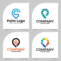 set of point tech logo vector design template