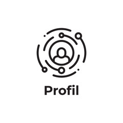 simple black circle profile icon design template