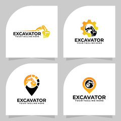 Fototapeta premium set of excavator logo vector design template