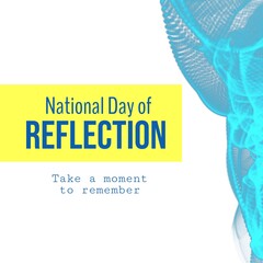 Composition of national day of reflection text over shapes