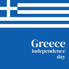 Composition of greece independence day text over flag of greece