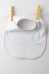 Close up of baby bib on white background