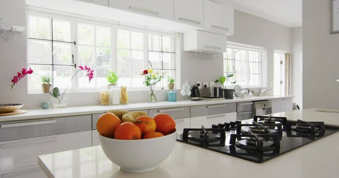 Video Of Bowl Of Oranges In Modern And Bright Kitchen