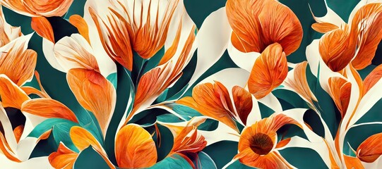 Abstract Floral pattern. Generative AI