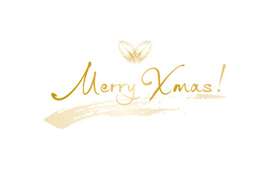 Obraz premium クリスマスカード 『Merry Xmas!』 羽根イラスト