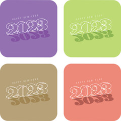 Set of 2023 logo design concept vector template, Icon Symbol, Illustration
