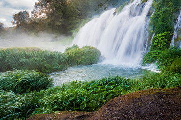 Fototapeta premium The majesty of the Marmore waterfall. Dream Umbria.