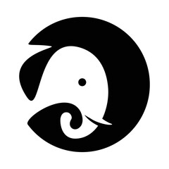 Elephant Silhouette with Negative Space