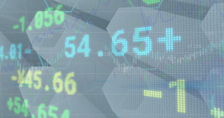 Image of financial data processing on stock exchange screen