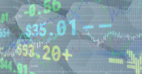 Image of financial data processing on stock exchange screen