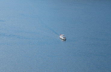 boat in the middle of the lake of lucerne