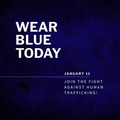 Image of wear blue today on navy background
