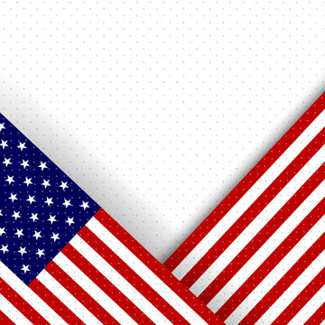 white background with dot texture and united states flag