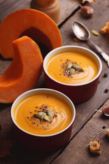delicious and healthy pumpkin soup cream