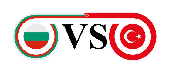 the concept of bulgaria vs turkey. vector illustration isolated on white background