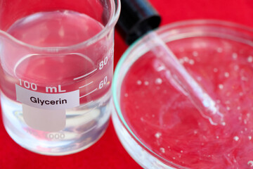 glycerin in a bottle, chemical ingredient in beauty product