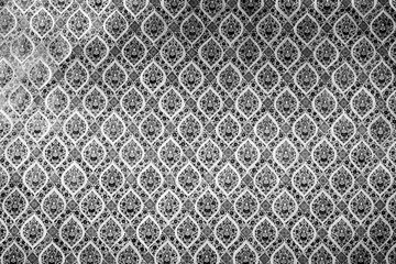 Black and white traditional thai line art painting