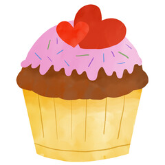 watercolor cupcake