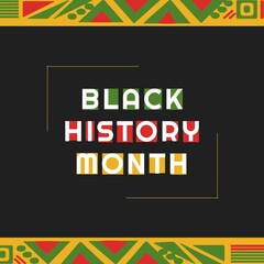 Samenstelling van zwarte geschiedenismaandtekst over vormen