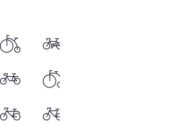 Single line icon of bike on isolated white background. High quality editable stroke for mobile apps, web design, websites, online shops etc.