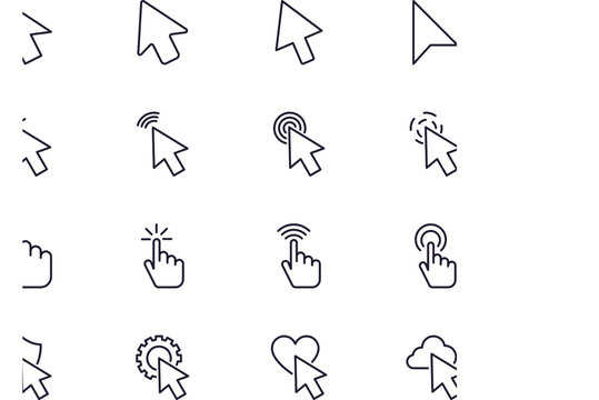Cursor concept. Single premium editable stroke pictogram perfect for logos, mobile apps, online shops and web sites. Vector symbol isolated on white background.