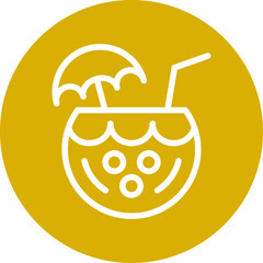 Coconut Drink Icon Style