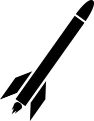 Rocket with smoke sign or missile symbol. Military signs and symbols.