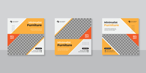 Minimalist Furniture social media post templates design