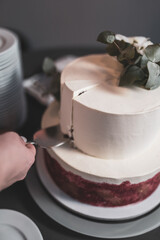 Peace of wedding cake