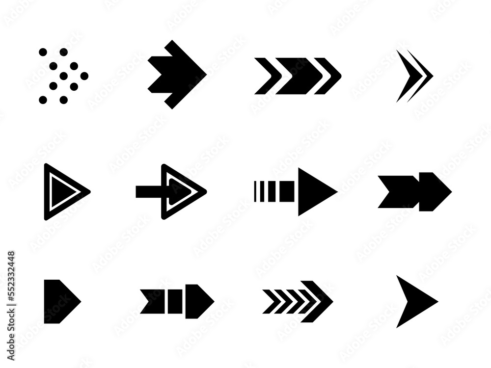 Poster arrows set vector collection. arrow icon. arrow. cursor simple arrows. on a white background vector 