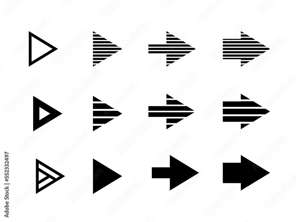 Poster arrows set vector collection. arrow icon. arrow. cursor simple arrows. on a white background vector 