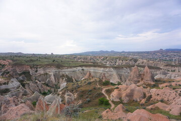 トルコのカッパドキアの奇岩群