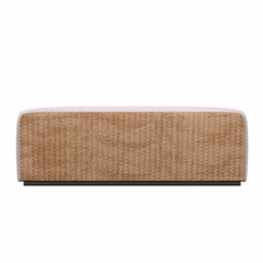 ottoman pouf isolated on white background, interior furniture, 3D illustration, cg render