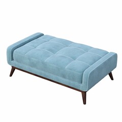 ottoman pouf isolated on white background, interior furniture, 3D illustration, cg render