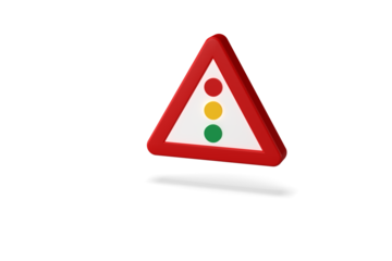 traffic signal made with 3d render. Traffic light warning. Highway traffic code