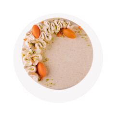 A delicious Pistachio cheese cake top view