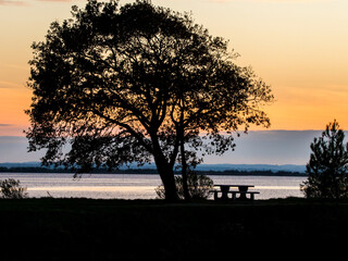 Reflet du littoral sur le bassin d'Arcachon