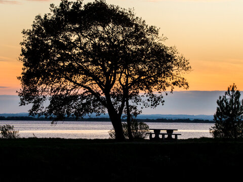 Reflet du littoral sur le bassin d'Arcachon