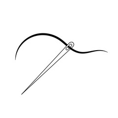 Needle icon. Black sign on white background. Best for polygraphy, mobile apps and web design.