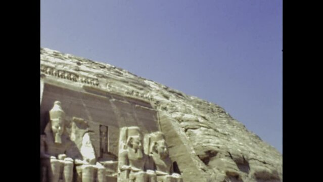 Egypt 1988, Abu simbel Archeological site scene in 80s