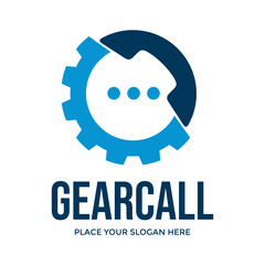 Gear Call Logo Vector