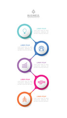 Circular Connection Steps business Infographic Template with 5 Element