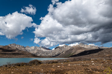 landscape with blue sky