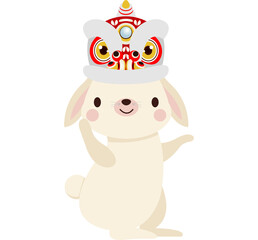 Happy Chinese new year 2023 cute little rabbit bunny, year of the rabbit zodiac, gong xi fa cai...