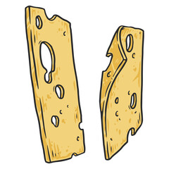 Milk cheese stickers colorful set