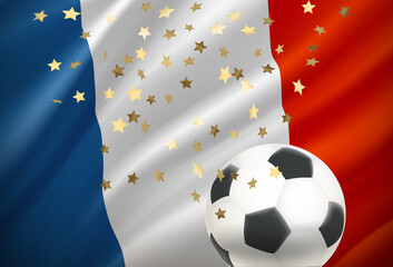 France is the winner of the game. 3d vector concept
