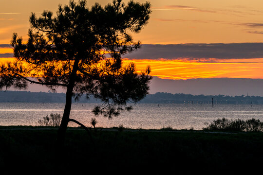 Reflet du littoral sur le bassin d'Arcachon