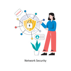 Network Security Flat Style Design Vector illustration. Stock illustration 